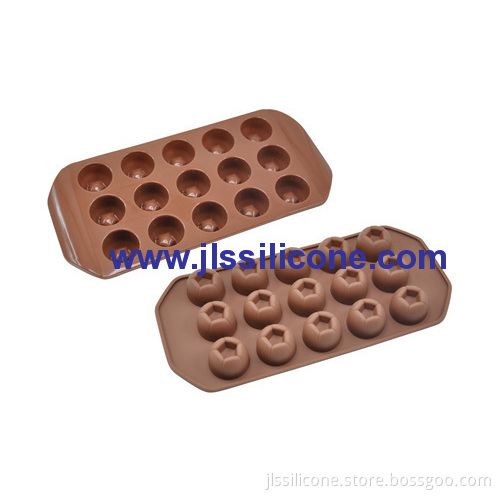 15 Cavity Round Shaped Silicone Imperial Chocolate Molds 
